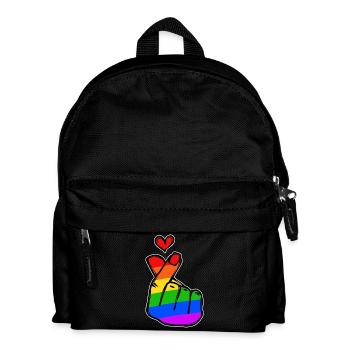 Frieden Herz Liebe Regenbogen Friedensbewegung - Kinder Rucksack - Schwarz - Vorne