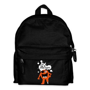 Monster große Klappe Großmaul Comic coole Quotes - Kinder Rucksack - Schwarz - Vorne