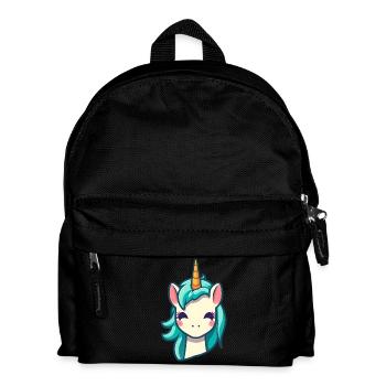 Cute unicorn in blue | Unicorn - Kids' Backpack - black - Front
