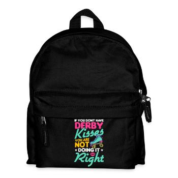 Rollschuh Design - Kinder Rucksack - Schwarz - Vorne