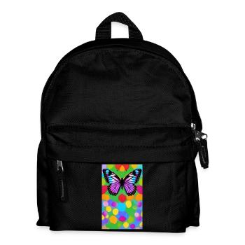 Erhabener mehrfarbiger Schmetterling - Kinder Rucksack - Schwarz - Vorne