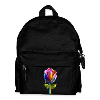 Une rose avec des couleurs dégradées audacieuses 3D - Sac à dos Enfant - noir - Devant