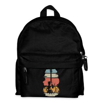 guitare rétro vintage illustration guitare acoustique - Sac à dos Enfant - noir - Devant