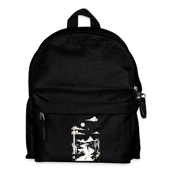 Chemin à travers le désert avec empreintes de pas et cactus - Sac à dos Enfant - noir - Devant