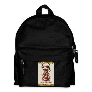 Weihnachtsreh mit heißer Schokolade - Kinder Rucksack - Schwarz - Vorne