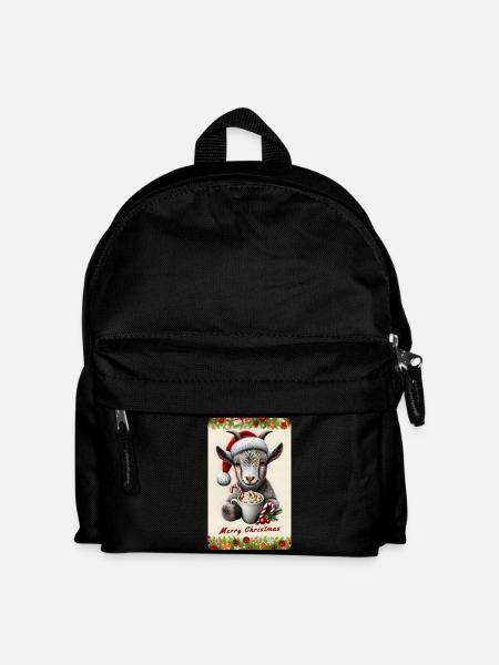 Christmas goat with hot chocolate - Kids' Backpack - black