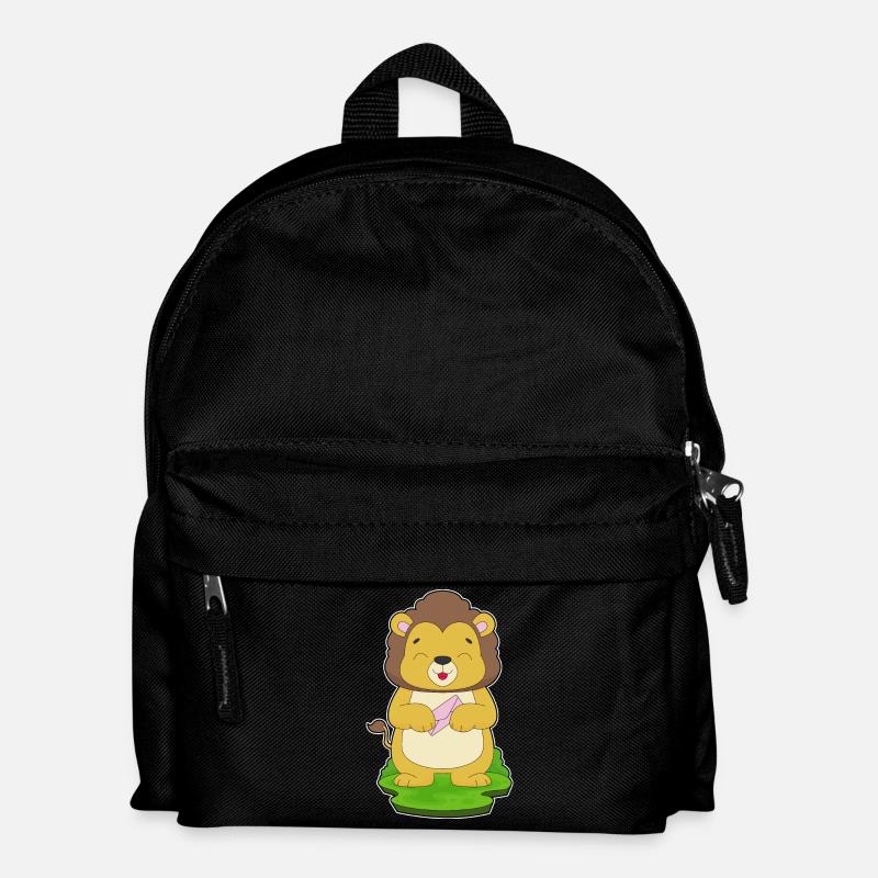 Löwe Briefumschlag - Kinder Rucksack - Schwarz