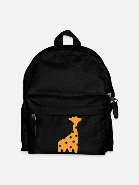 Cute Orange Giraffe - Kids' Backpack - black