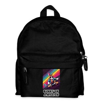 Bunny on a Mission - Kids' Backpack - black - Front