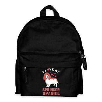 Springer Spaniel Hund - Kinder Rucksack - Schwarz - Vorne