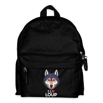 I love wolf - Kids' Backpack - black - Front