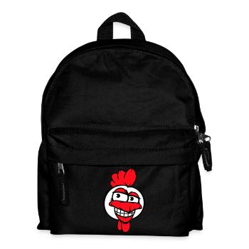 poulet oiseau coq poussin coq sourire drôle amusant - Sac à dos Enfant - noir - Devant