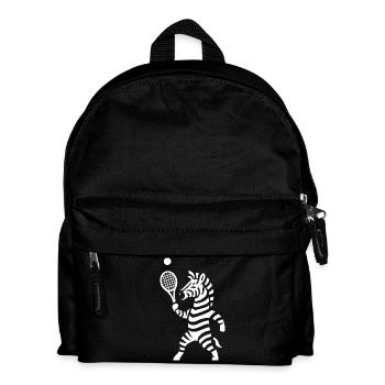 Minimalist Zebra Tennis Player Silhouette - Kids' Backpack - black - Front