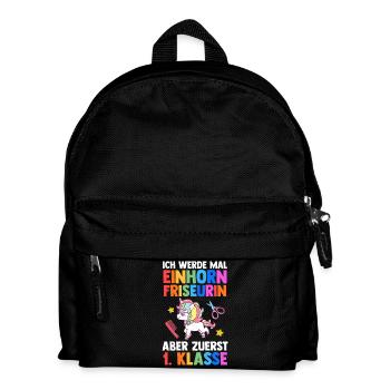 Einhorn Friseurin Erste Klasse Einschulung - Kinder Rucksack - Schwarz - Vorne