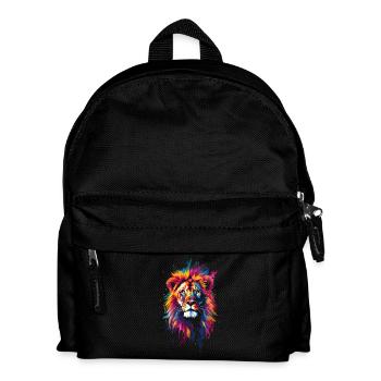Lion Colorful Lion Head Colorful Predator Art - Kids' Backpack - black - Front