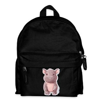 Nilpferd - Kinder Rucksack - Schwarz - Vorne