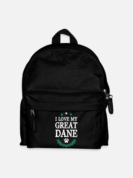 Ich liebe meine Deutsche Dogge - Kinder Rucksack - Schwarz