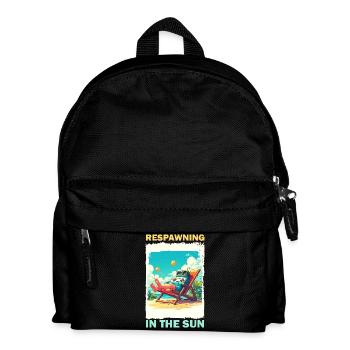 Gaming Konsole am Strand im Sonnenlicht - Kinder Rucksack - Schwarz - Vorne