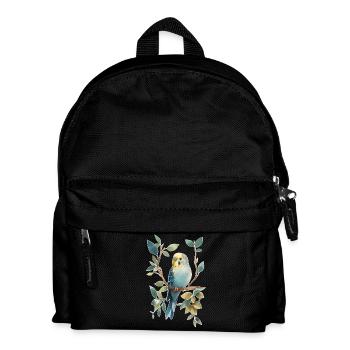 Wellensittich - Kinder Rucksack - Schwarz - Vorne
