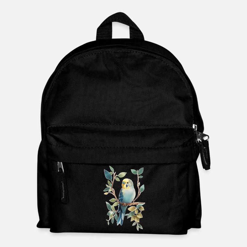 Wellensittich - Kinder Rucksack - Schwarz