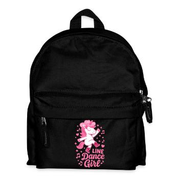 Line Dance Einhorn Girl - Tanzen Geschenk - Kinder Rucksack - Schwarz - Vorne