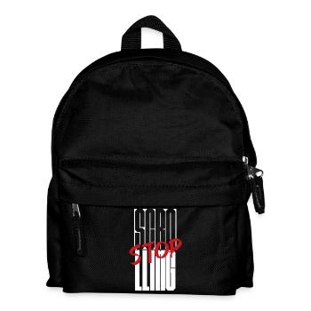 Stoppen Sie das Scrollen Typografie-Design - Kinder Rucksack - Schwarz - Vorne