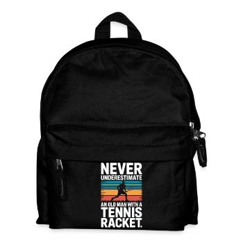Never Underestimate Old Man Tennis - Kids' Backpack - black - Front