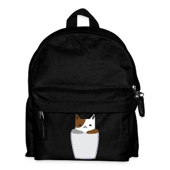 Chest pocket with cat - Kids' Backpack - black - Front
