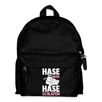 Shlafshirt Hase Hasi Müde Hasi Schlafen - Kinder Rucksack - Schwarz - Vorne