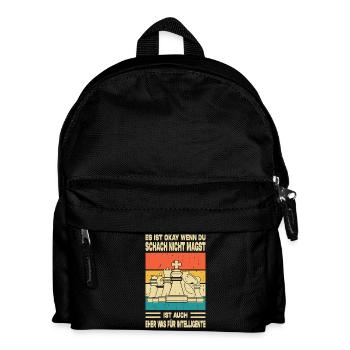 Schachspieler Geschenke Schach Zubehör Schachbrett - Kinder Rucksack - Schwarz - Vorne