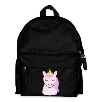 Süßes Einhorn mit geschlossenen Augen - Kinder Rucksack - Schwarz - Vorne
