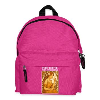 D’abord le café, puis le cadeau vintage Pin-up People - Sac à dos Enfant - fuchsia - Devant