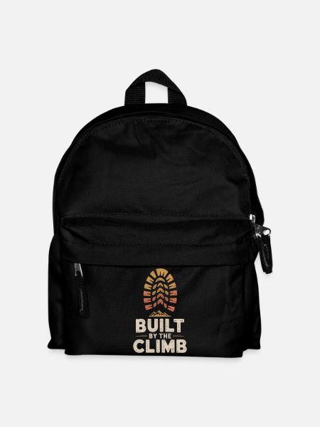 Built by the Climb: Wandern & Berge Retro Design - Kinder Rucksack - Schwarz