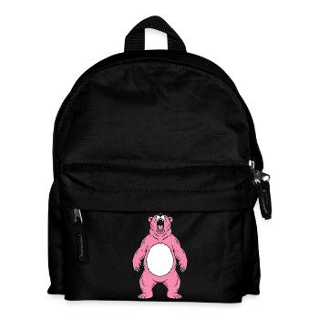 Ours rose rugit avec le ventre blanc - Sac à dos Enfant - noir - Devant