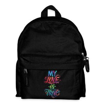 Meine Liebe ist wahr, farbenfroher Text, Malerei, Druck, - Kinder Rucksack - Schwarz - Vorne