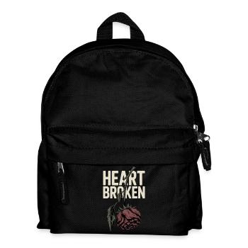 Gebrochenes Herz mit Verwelkter Rose - Kinder Rucksack - Schwarz - Vorne