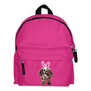 Düsterer Stoffhase Kuscheltier  - Kinder Rucksack - Fuchsia - Vorne