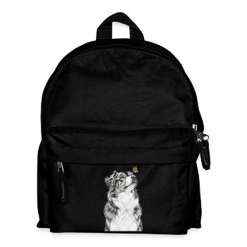 Aussie blickt Schmetterling Australian Shepherd - Kinder Rucksack - Schwarz - Vorne