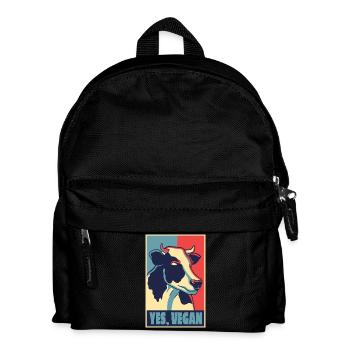 Yes Vegan Shirt - Kinder Rucksack - Schwarz - Vorne