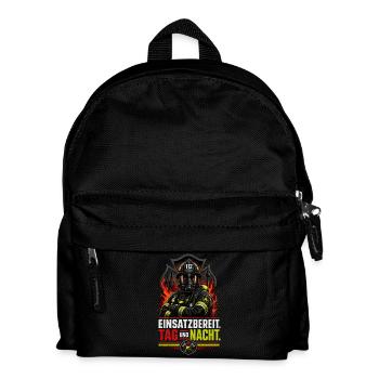 Feuerwehr - Kinder Rucksack - Schwarz - Vorne