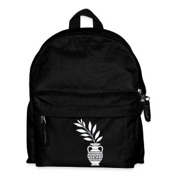 Antike Vase mit Blattzweigen - Kinder Rucksack - Schwarz - Vorne