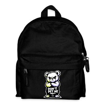 Grumpy Bear "STREICHEL MICH NICHT" – 🐻 Wütender Bär - Kinder Rucksack - Schwarz - Vorne
