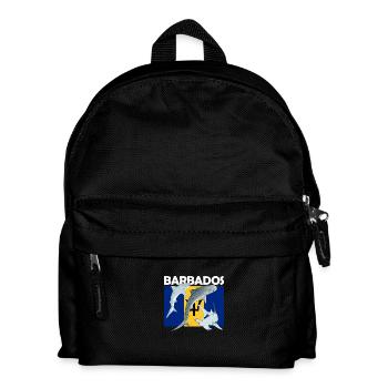 Flag of Barbados Tiger Shark Hammerhead Shark - Kids' Backpack - black - Front