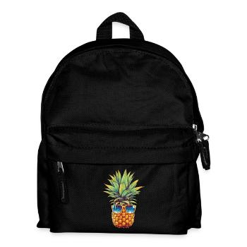 Ananas mit Sonnenbrille: Sommer Coolness - Kinder Rucksack - Schwarz - Vorne