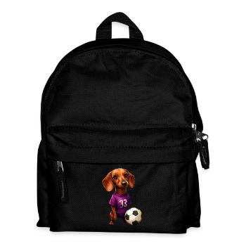 Dachshund Football - Kids' Backpack - black - Front