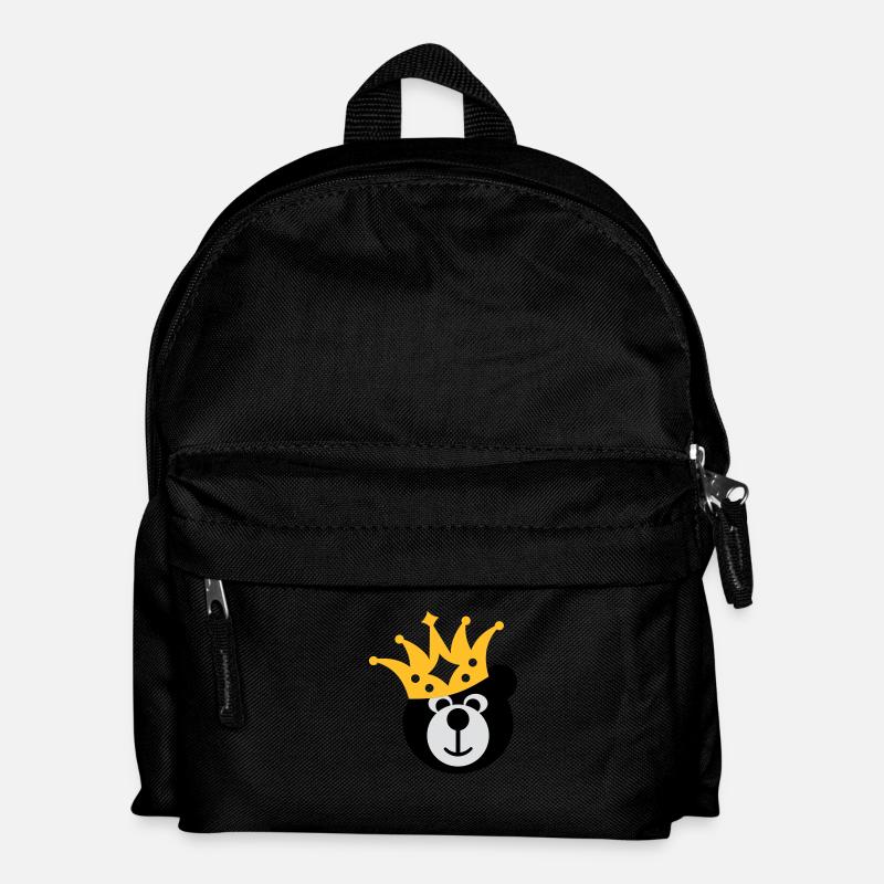 BÄR mit KRONE - Kinder Rucksack - Schwarz
