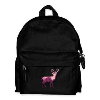 Hirsch Natur - Kinder Rucksack - Schwarz - Vorne