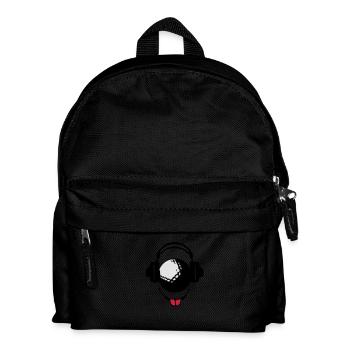 headphones headphones dj golf smiley1 - Kids' Backpack - black - Front