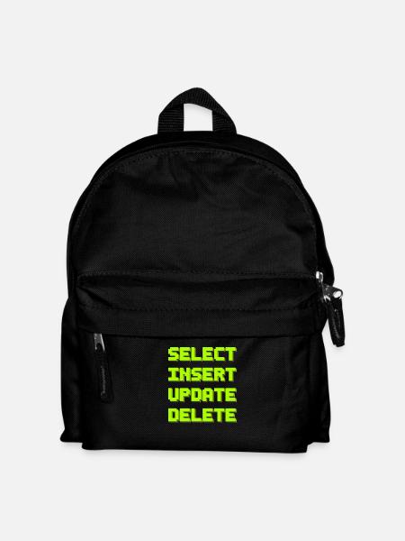 SQL pixelart - Kinder Rucksack - Schwarz