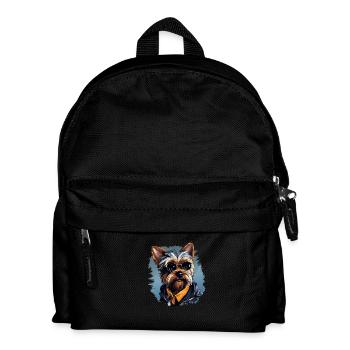 Urban Tinker: Streetwise Yorkshire Terrier Vibes - Kids' Backpack - black - Front